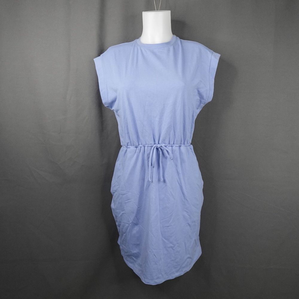 a new day Light Blue Midi Drawstring Waist Dress